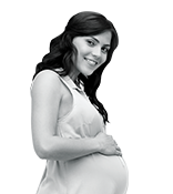 Woman pregnant holding belly